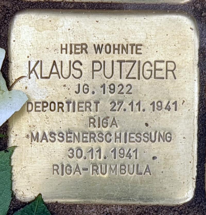 Stolperstein Klaus Putziger © OTFW Berlin