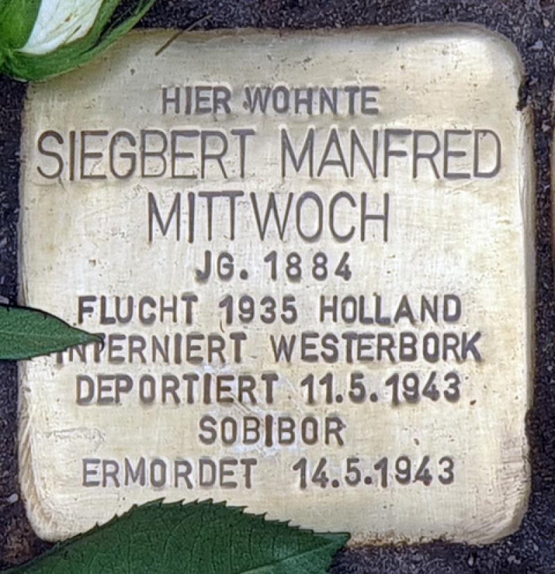 Stolperstein Siegbert Manfred Mittwoch © OTFW Berlin