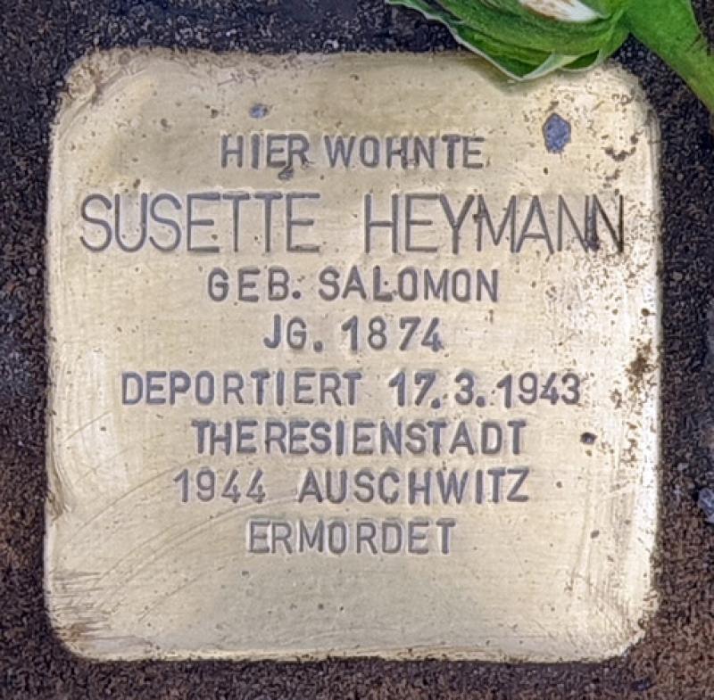 Stolperstein Susette Heymann © OTFW Berlin