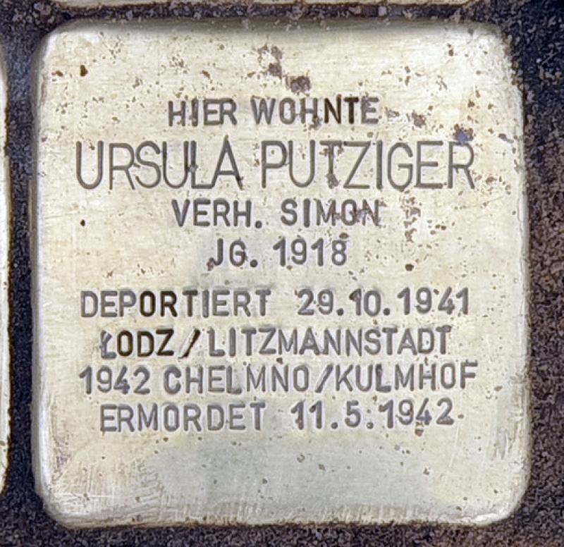 Stolperstein Ursula Putziger © OTFW Berlin