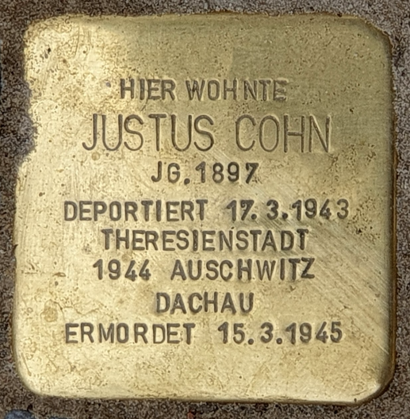 Stolperstein für Justus Cohn © OTFW