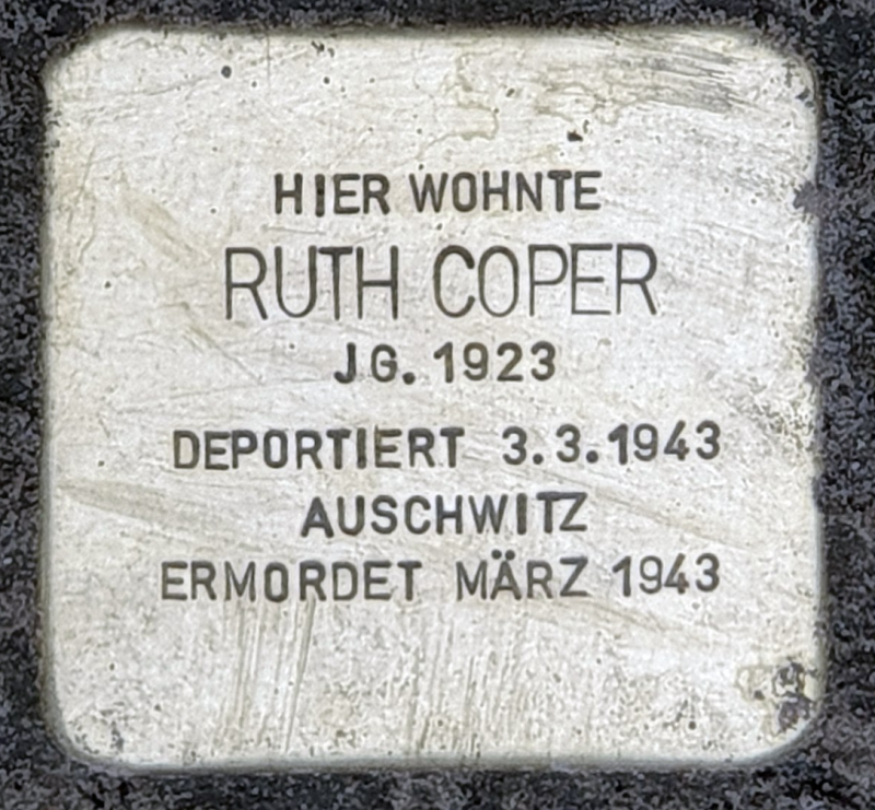 Stolperstein für Ruth Coper © OTFW