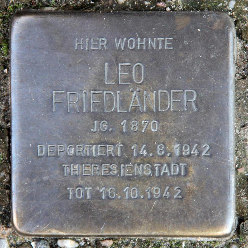 Stolperstein für Leo Friedländer.
