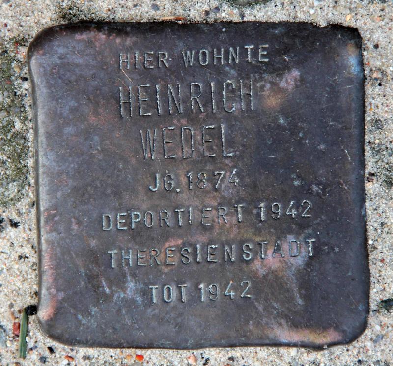 Stolperstein für Heinrich Wedel.