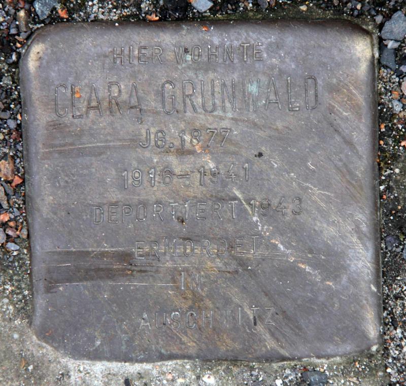 Stolperstein für Clara Grunwald.