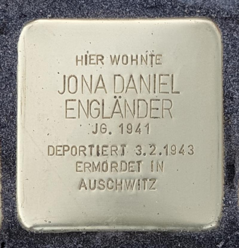 Stolperstein Jona Daniel Engländer © OTFW Berlin