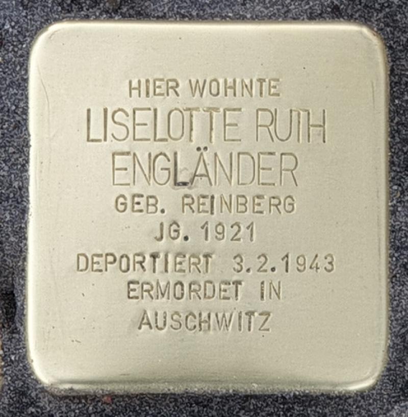 Stolperstein Liselotte Ruth Engländer © OTFW Berlin
