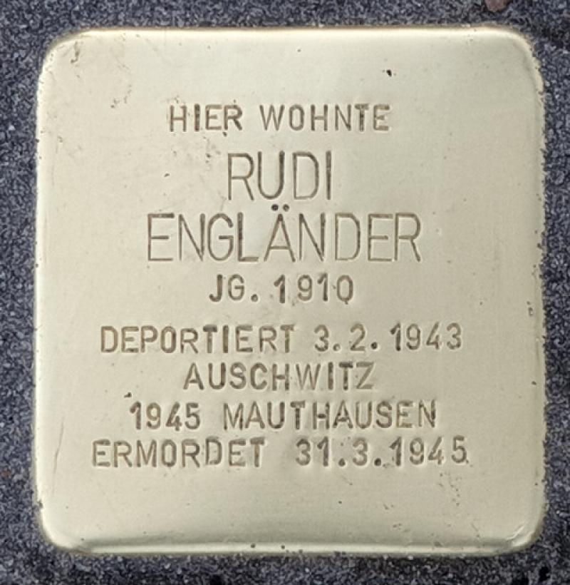 Stolperstein Rudi Engländer © OTFW Berlin