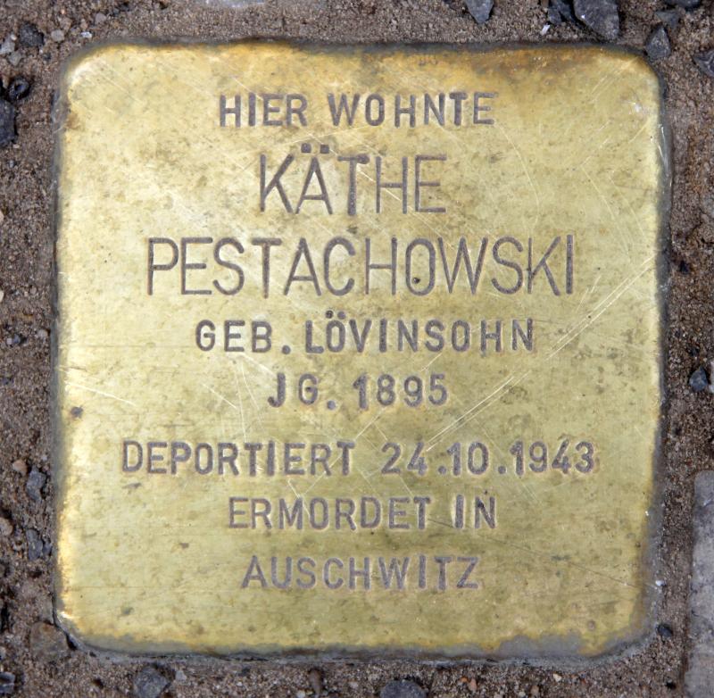 Stolperstein für Käthe Pestachowski. Foto: OTFW