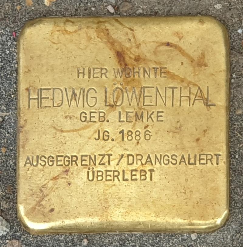 Stolperstein für Hedwig Löwenthal © OTFW