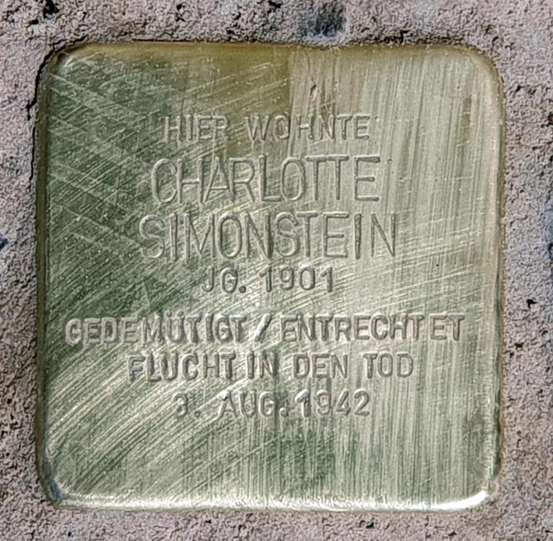 Stolperstein für Charlotte Simonstein © OTFW