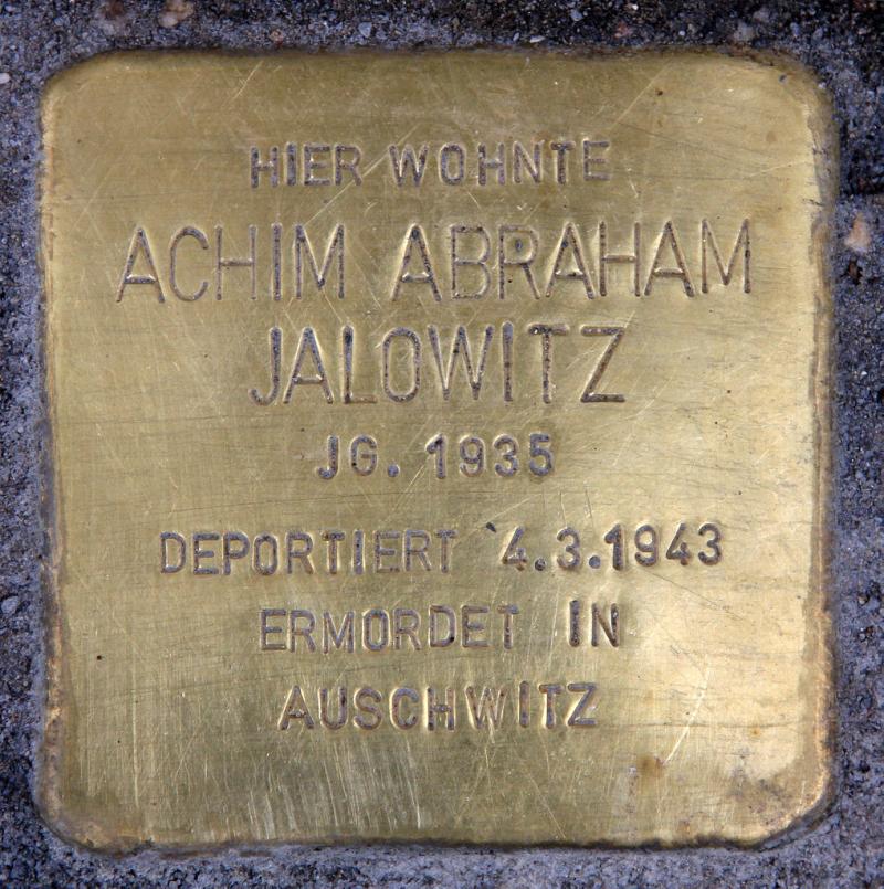 Stolperstein für Achim Abraham Jalowitz © OTFW