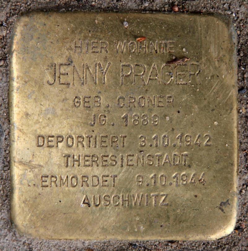 Stolperstein für Jenny Prager.