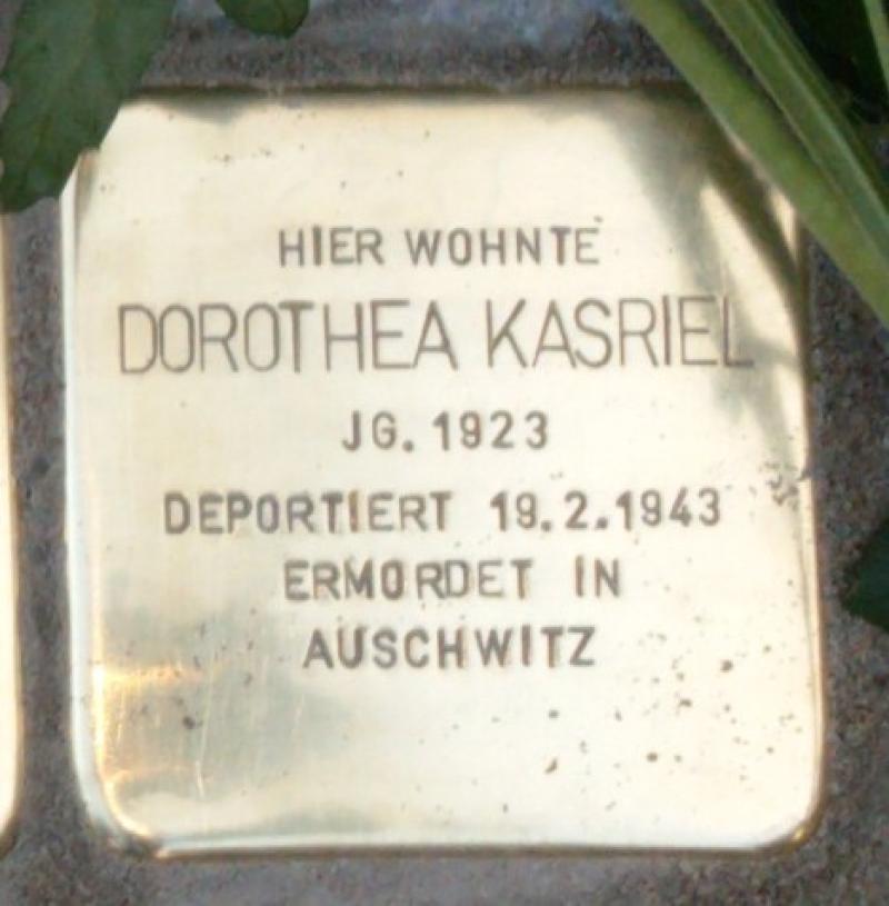 Stolperstein Dorothea Kasriel © Koordinierungstelle Stolpersteine Berlin