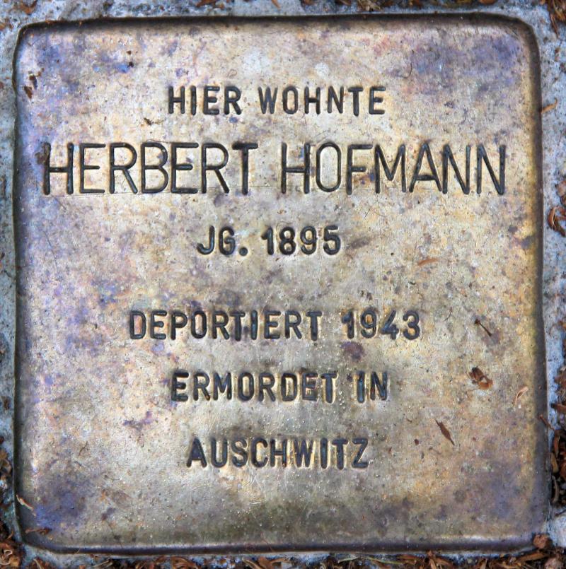 Stolperstein für Herbert Hofmann.