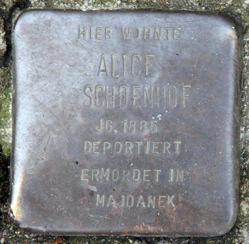 Stolperstein für Alice Schönhof.