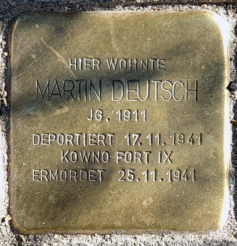 Stolperstein  Martin Deutsch, Foto: OFTW