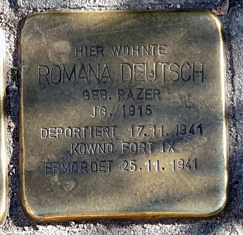 Stolperstein  Romana Deutsch, Foto: OFTW