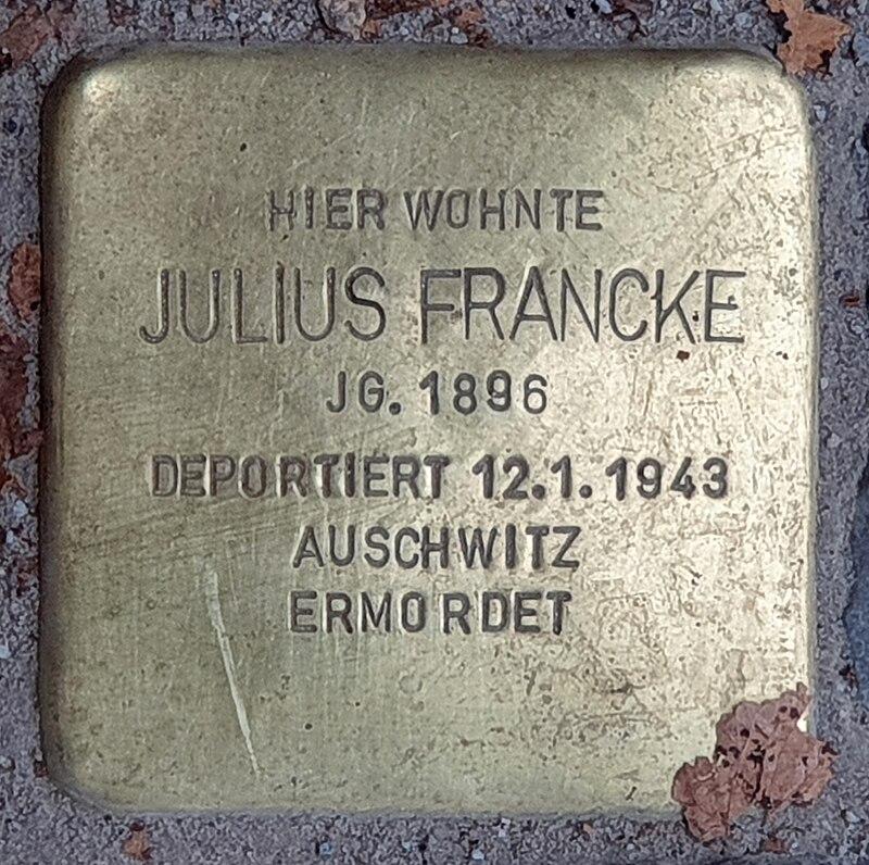 Stolperstein für Julius Francke © OTFW