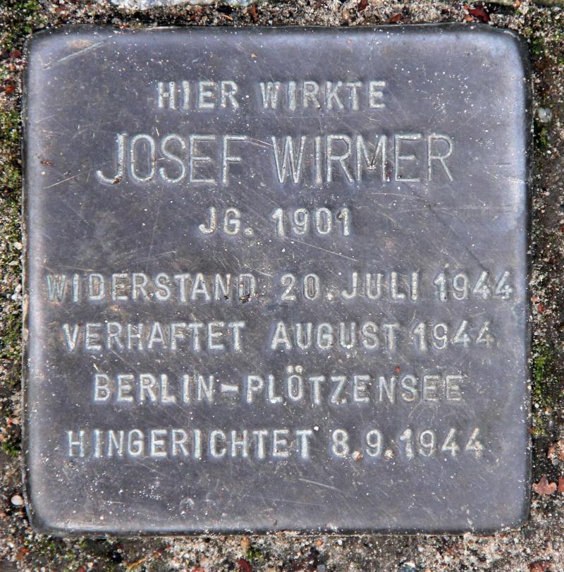 Stolperstein für Josef Wirmer.