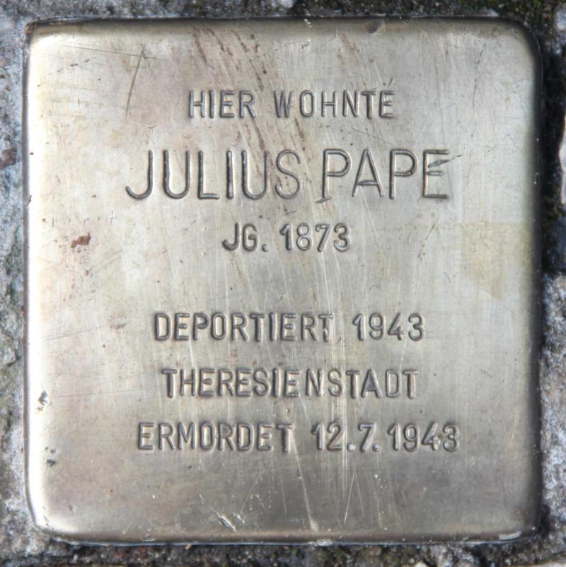 Stolperstein für Julius Pape.