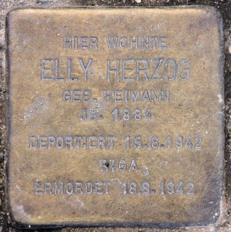 Stolperstein für Elly Herzog.