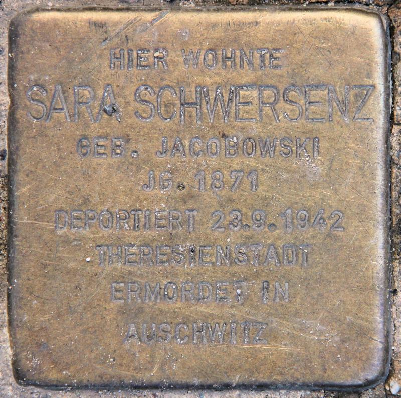 Stolperstein für Sara Schwersenz.