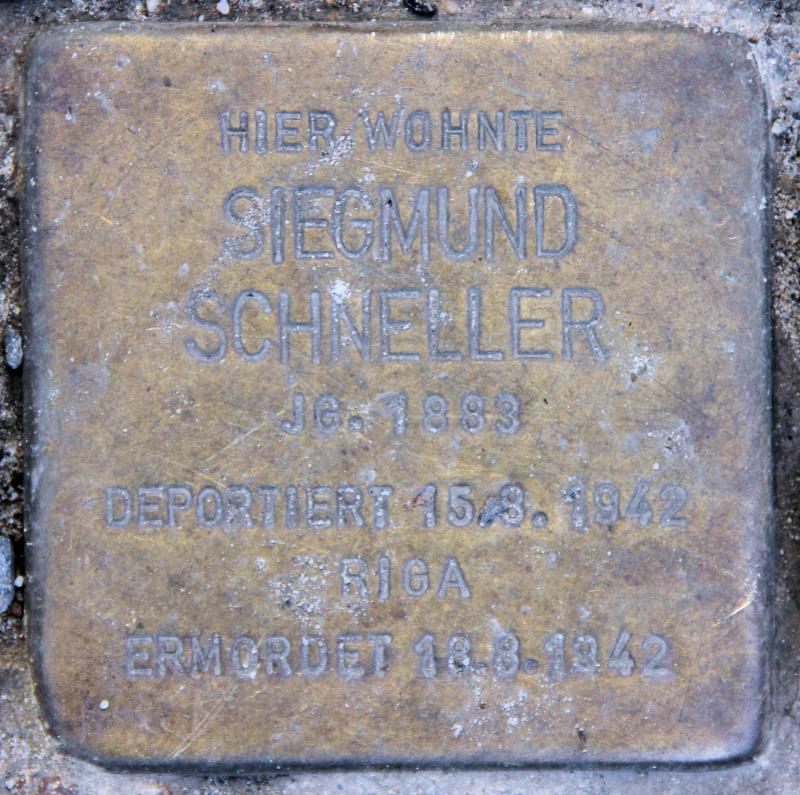 Stolperstein für Siegmund Schneller.