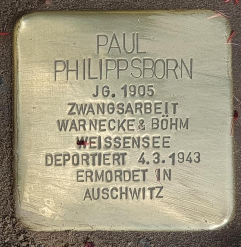 Stolperstein für Paul Philippsborn © OTFW