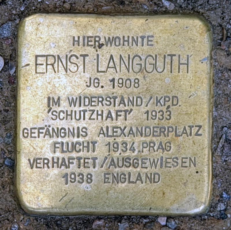 Stolperstein für Ernst Langguth © OTFW