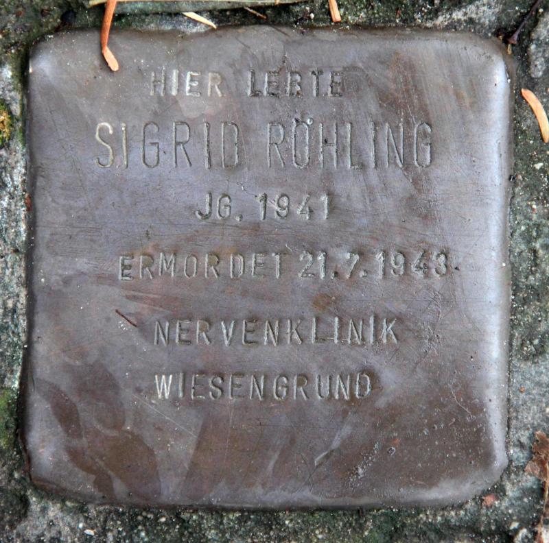 Stolperstein für Sigrid Röhling.