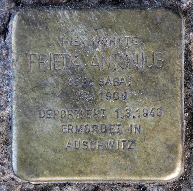 Stolperstein für Frieda Antonius.
