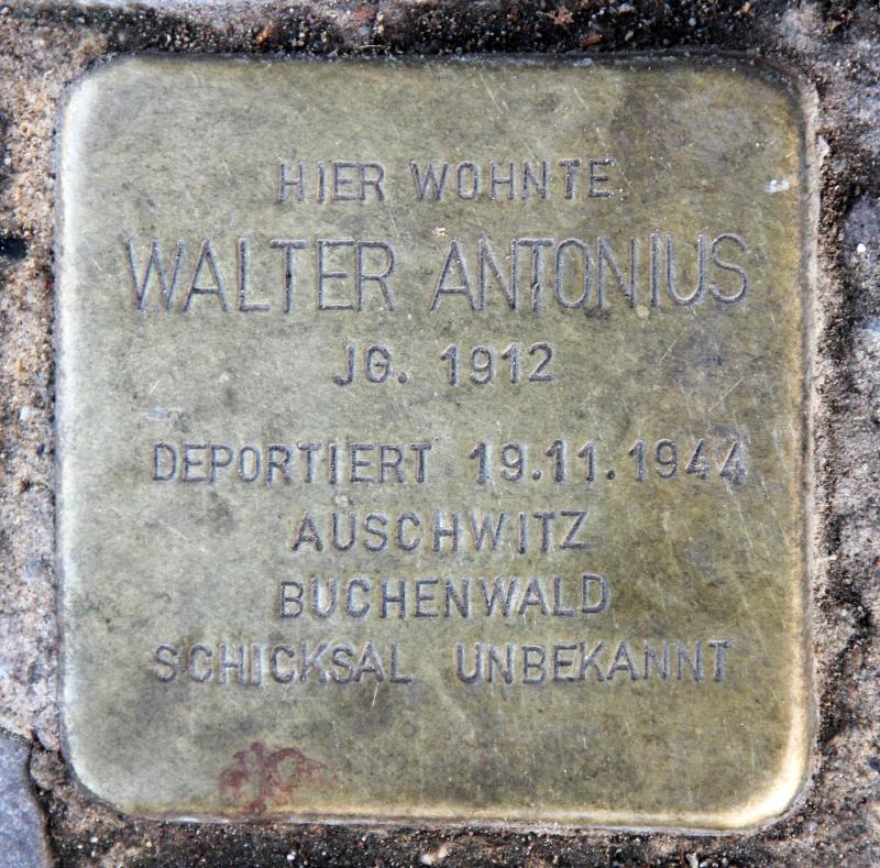 Stolperstein für Walter Antonius.