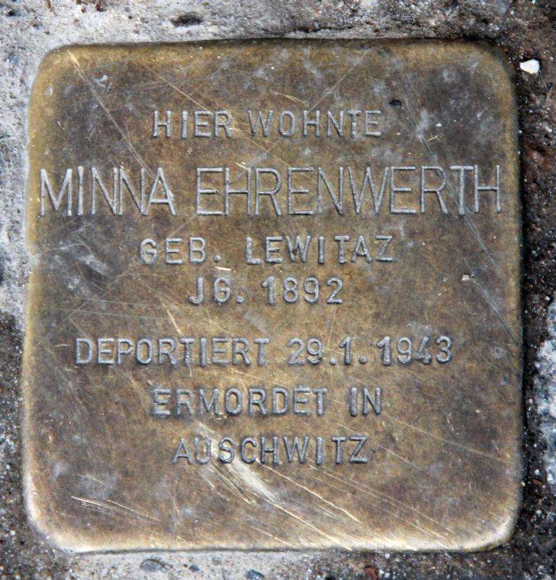 Stolperstein für Minna Ehrenwerth.