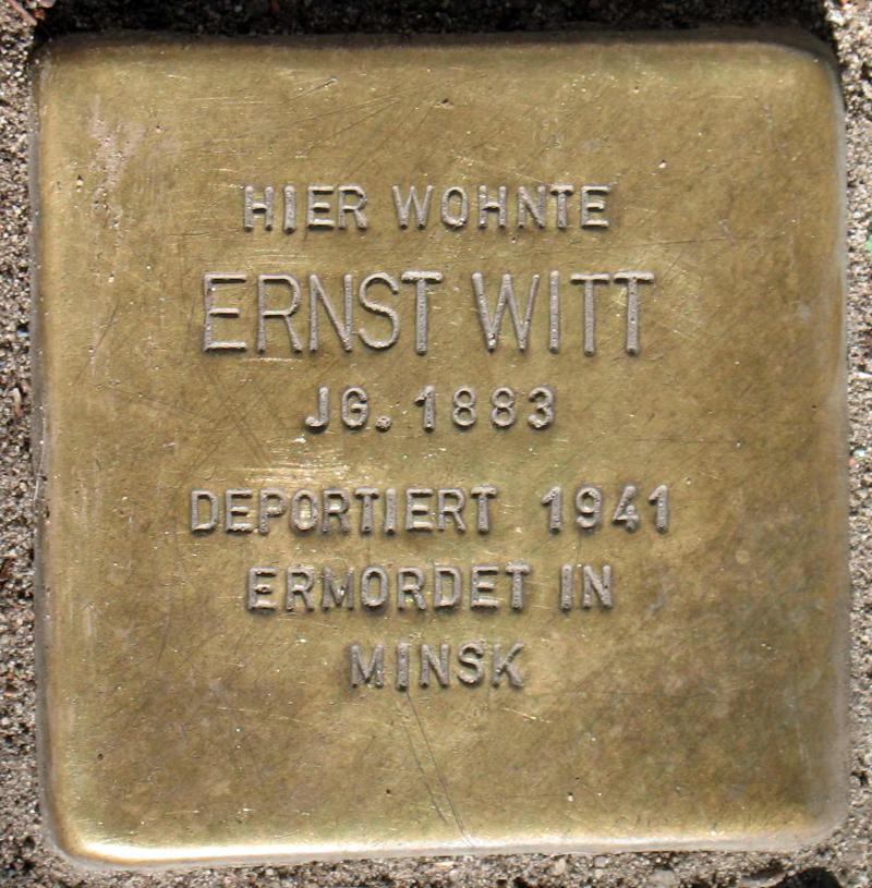 Stolperstein für Ernst Witt.