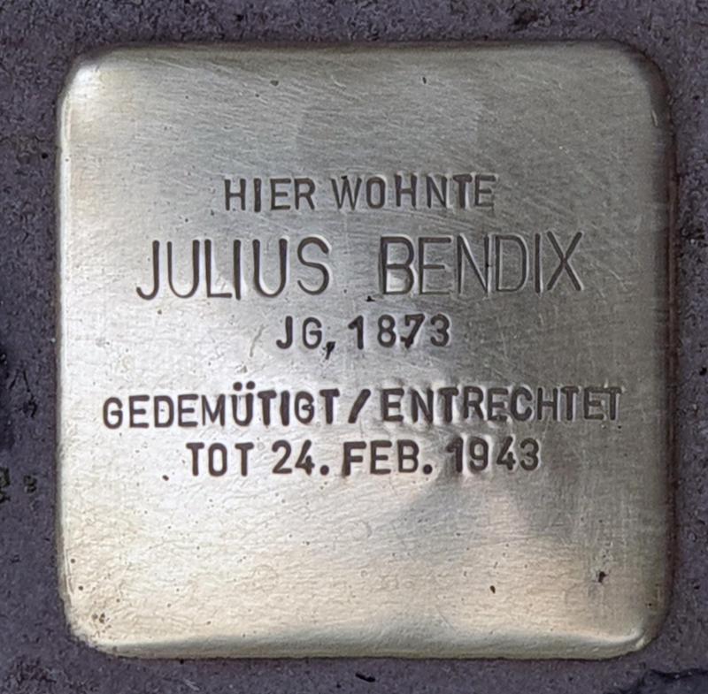 Stolperstein Julius Bendix © OTFW
