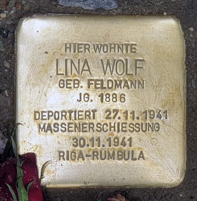 Stolperstein Lina Wolf, Foto: OTFW
