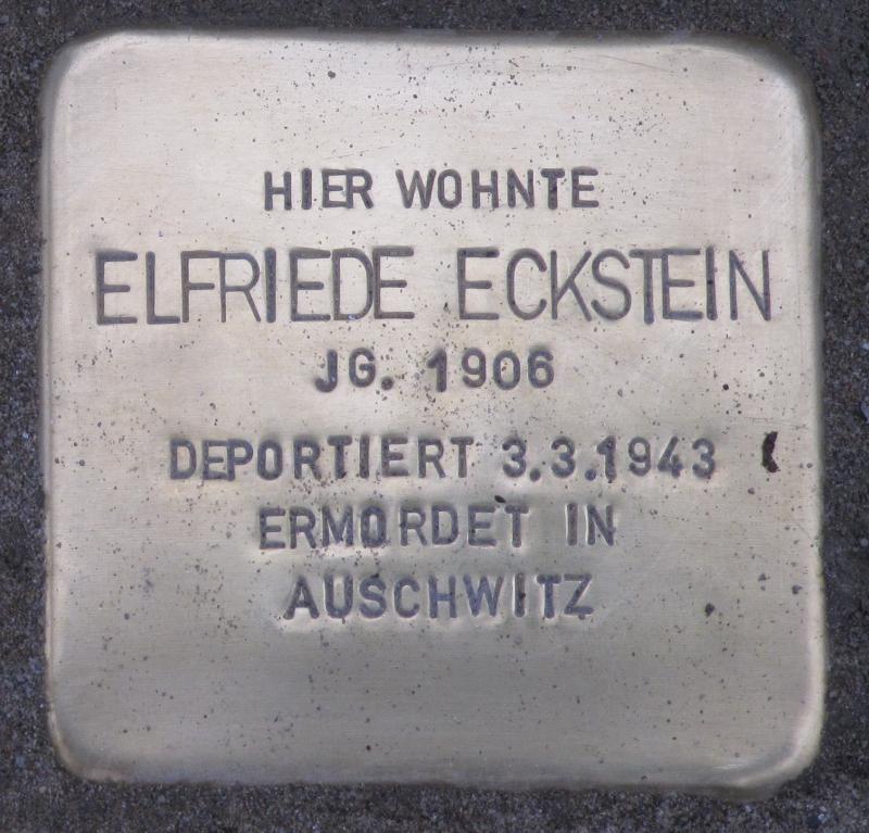 Stolperstein für Elfriede Eckstein