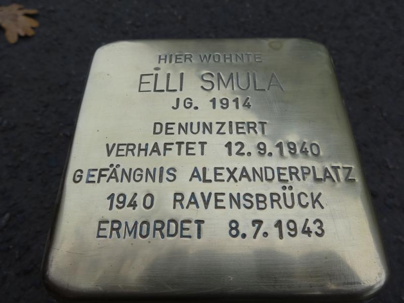 Stolperstein für Elli Smula © Koordinierungsstelle Stolpersteine Berlin