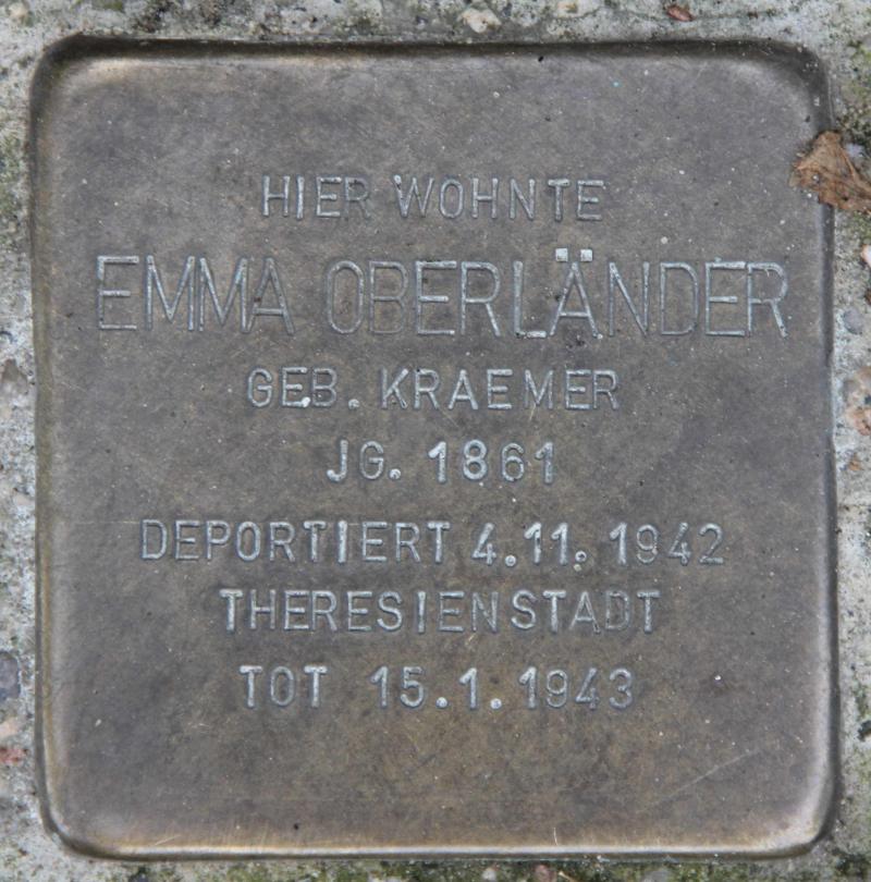 Stolperstein für Emma Oberländer.