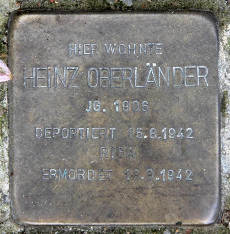 Stolperstein für Heinz Oberländer.