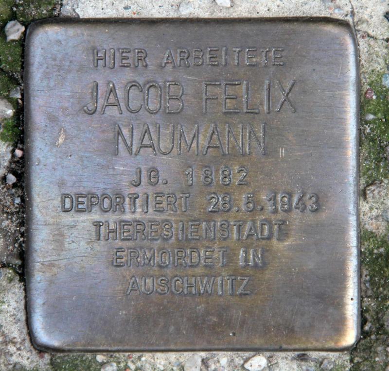 Stolperstein für Jacob Felix Naumann.