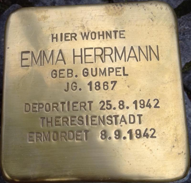 Stolperstein Emma Herrmann (c/o Projekt-Stolpersteine)