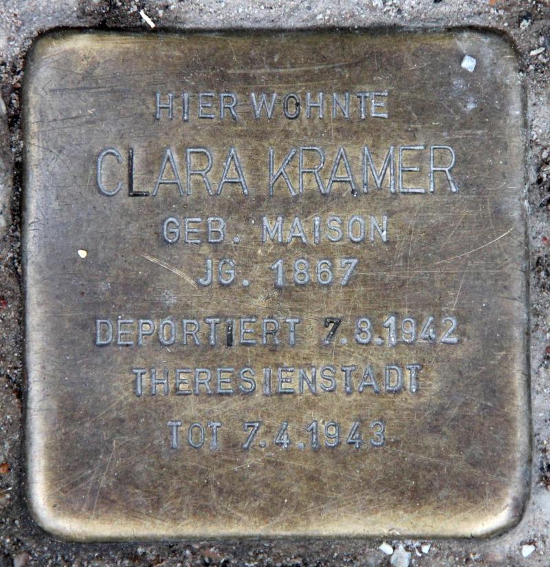 Stolperstein für Clara (Klara) Kramer.