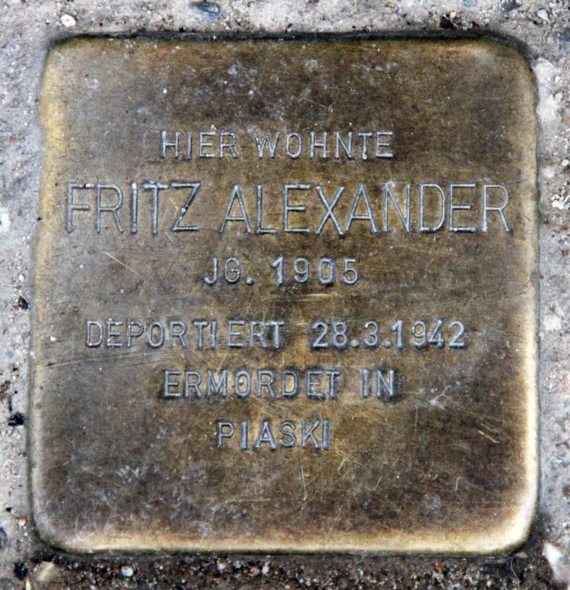 Stolperstein für Fritz Ulrich Alexander.