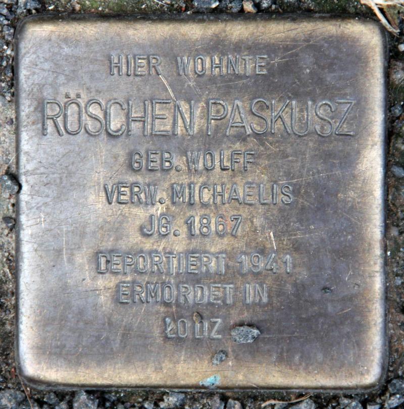 Stolperstein für Röschen Paskusz.