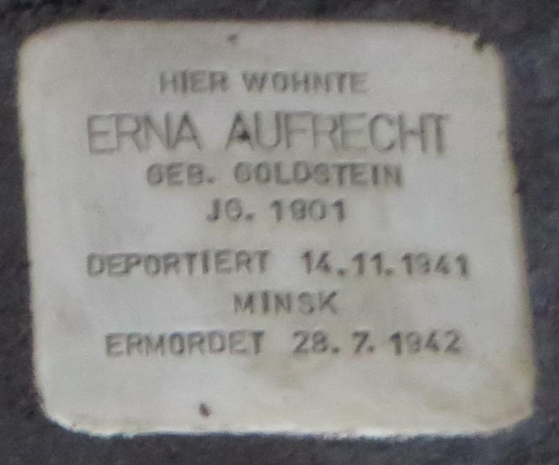 Stolperstein für Erna Aufrecht