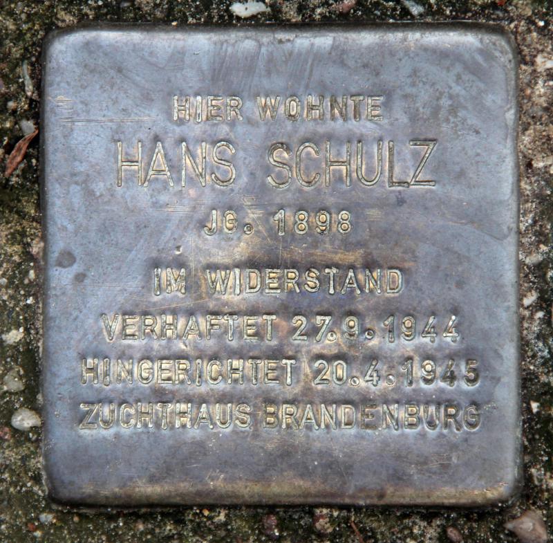 Stolperstein für Hans Schulz.