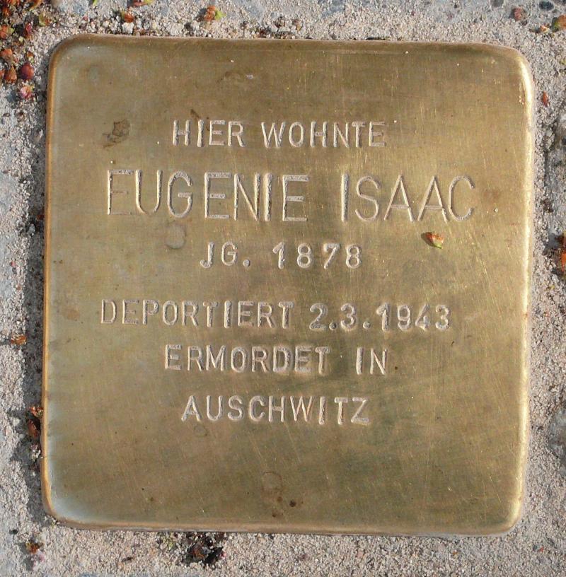 Stolperstein Eugenie Isaac, Foto: Dr. Christiane Timper