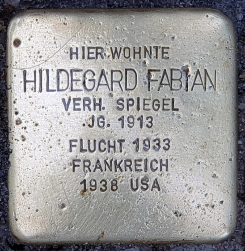 Stolperstein für Hildegard Fabian © OTFW